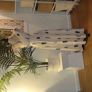 Coraly Cream floor length open back tie straps feather dress